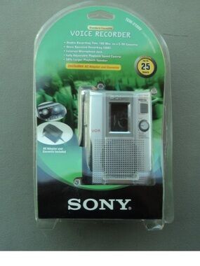 Vintage New Sealed Sony TCM-210DV Handheld Standard Cassette Voice Recorder NIP